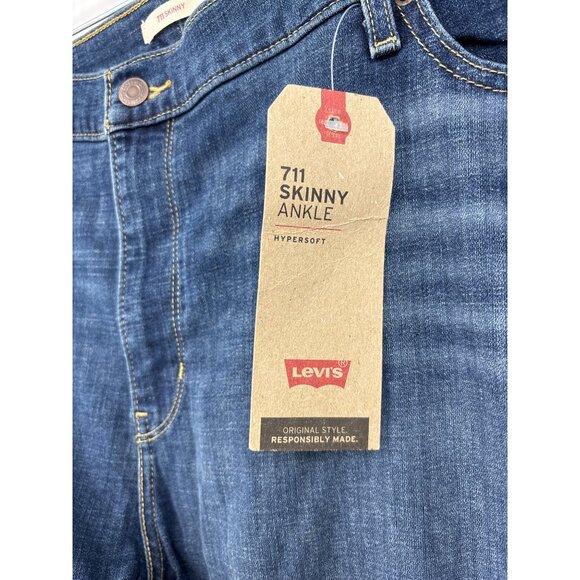 Levi's 711 Skinny Ankle Length Mid Rise Jean 24W Plus NEW - Picture 3 of 9